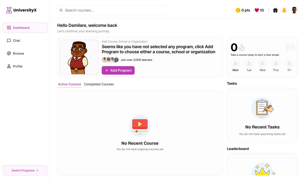 What do you think about our new dashboard? Its giving Duolingo meets Coursera 😂😂