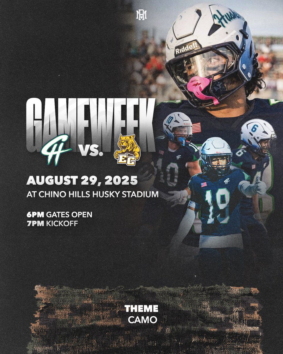 Game day at Chino Hills.  Don’t miss the Huskies in action vs El Camino.  Wear your camouflage gear.