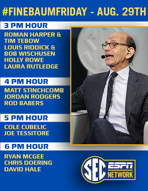 finebaum's tweet photo. It's officially a #FinebaumFriday and we're back in Atlanta... See everyone at the top of the hour. https://t.co/z76s207Z7i