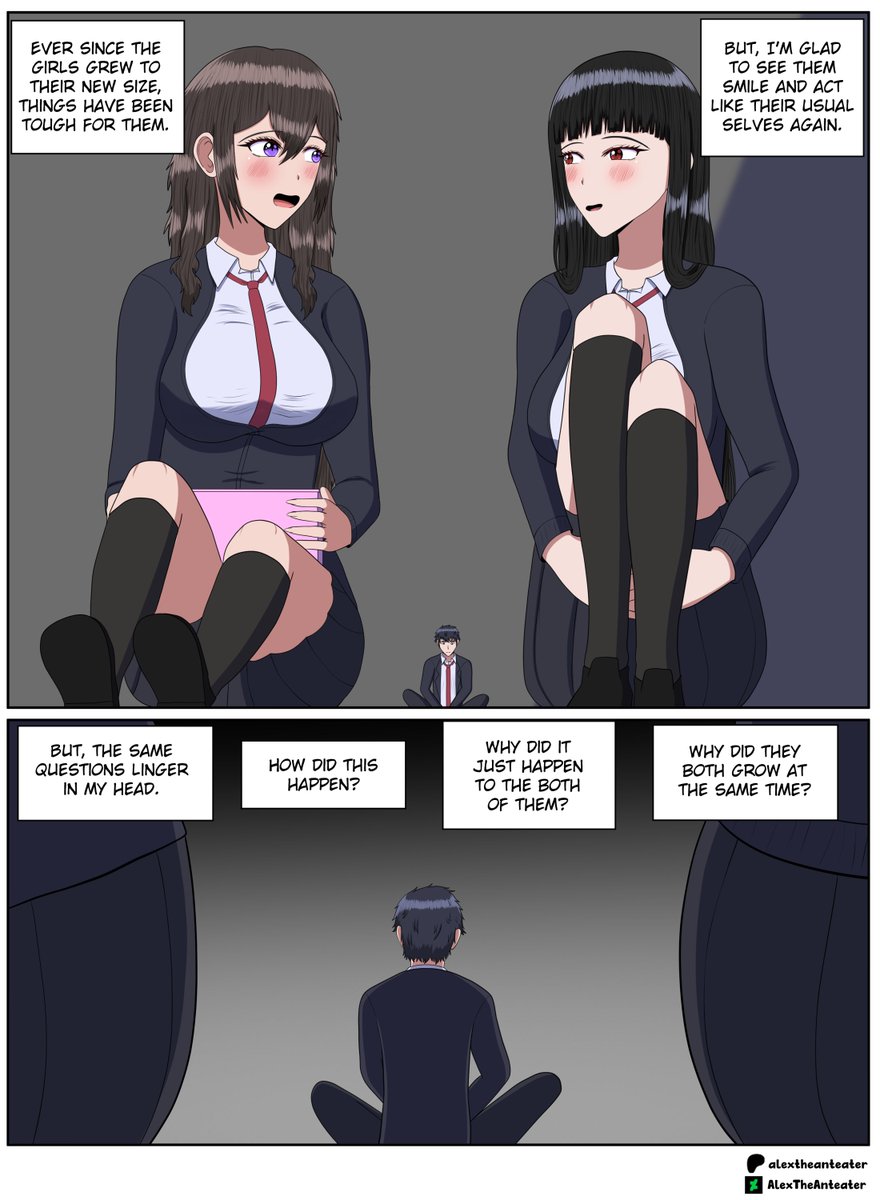 My Childhood Friends Are Both 10 Meters Tall - Page 58  

#10meterstall #giantess #sizetwitter