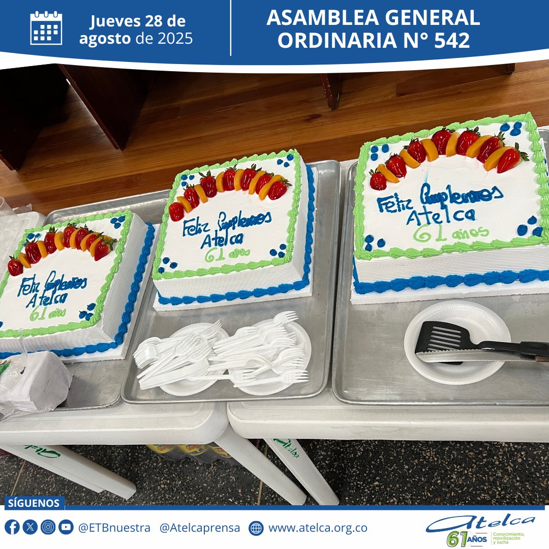 #AgendaAtelca

Asamblea General Ordinaria N° 542 en el marco de los 61 años de fundación de nuestra organización sindical ATELCA.