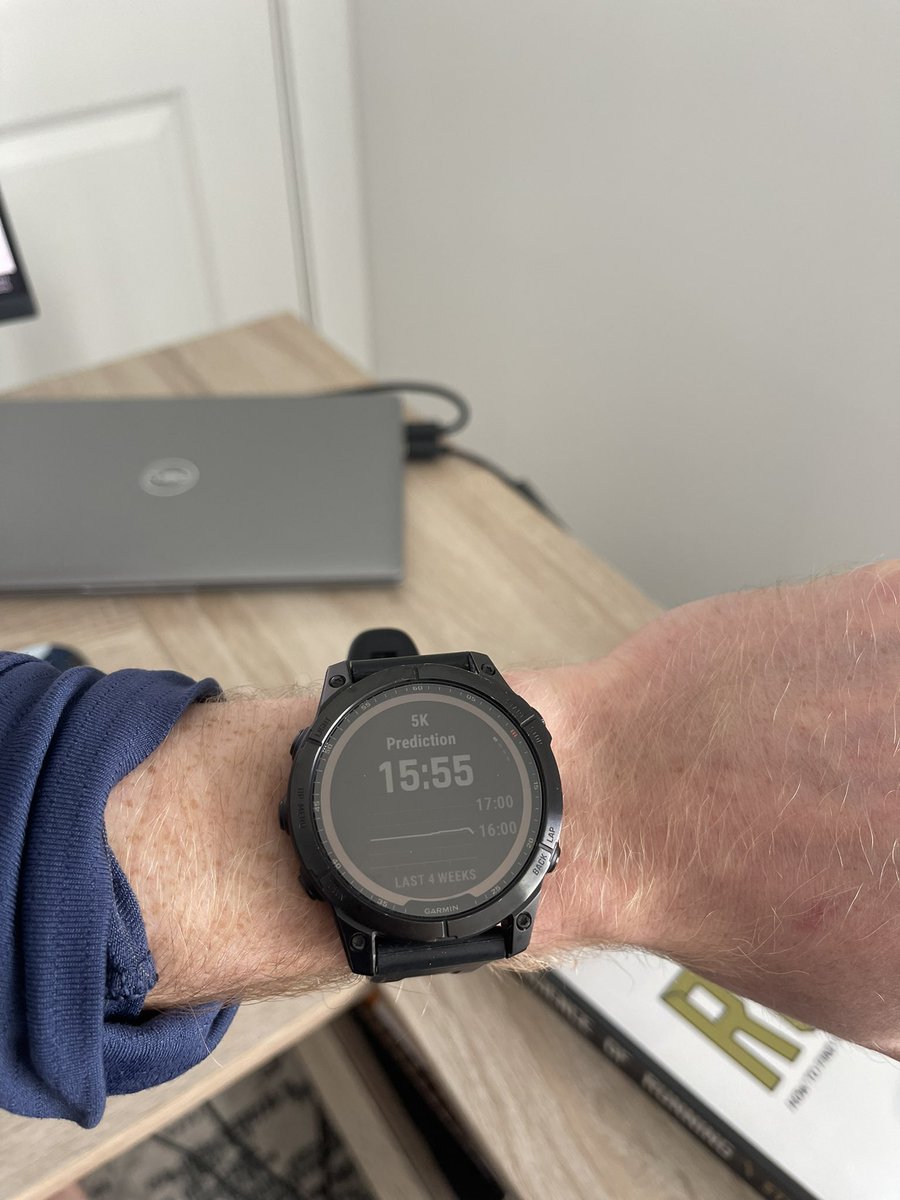 Garmin updated the predicted 5k to 15:55 after this workout (10 second reduction).

3 weeks will be racing to test that out!