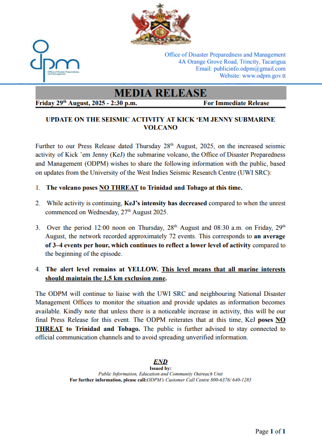 ODPM Trinidad and Tobago tweet media