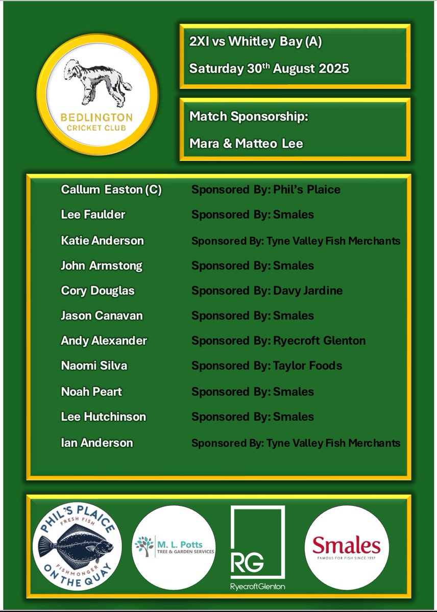 Team news 🏏

After last weeks victory, the 1XI welcome bates to Hirst Head looking to continue form

While the 2XI look to put last weeks defeat behind them when they make the journey to Whitley Bay