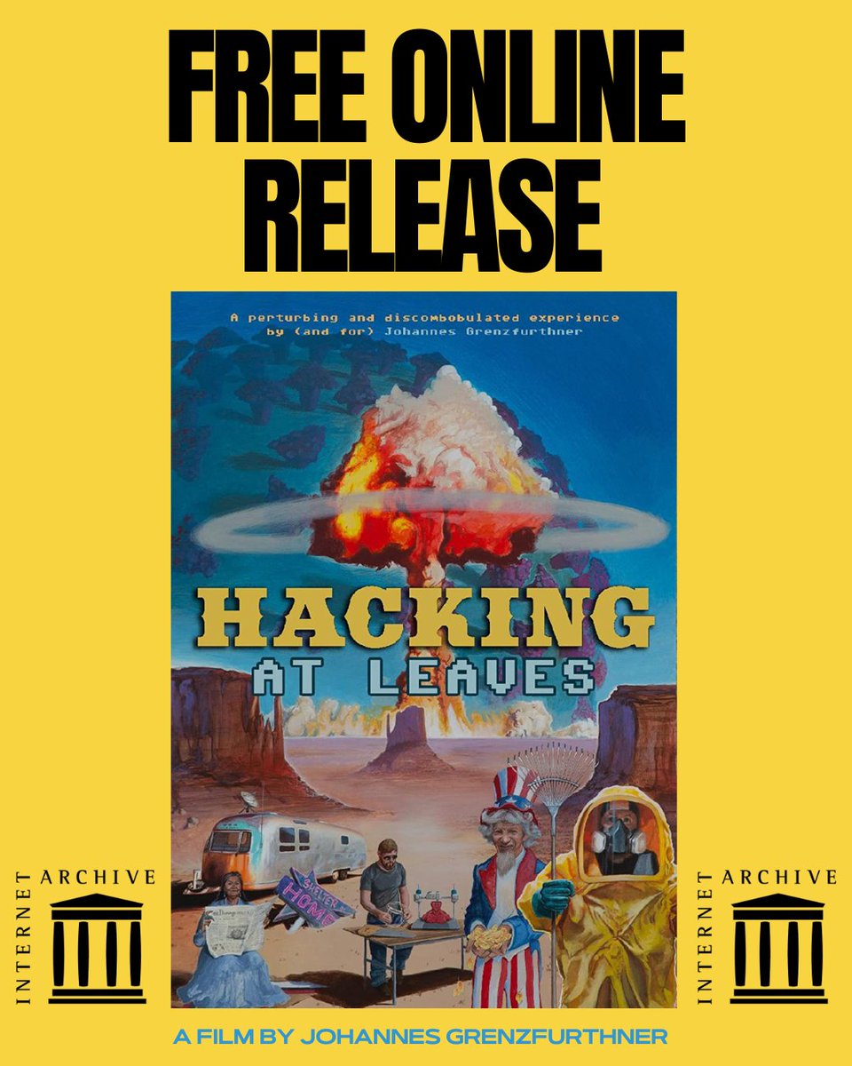 My film HACKING AT LEAVES is now free to watch on the wonderful Internet Archive ( <a href="/internetarchive/">Internet Archive</a>  ), hi-res download included.
After too many talks with risk-averse distributors, I chose the open route -- free for all, everywhere:
monochrom.at/hacking-at-lea…
