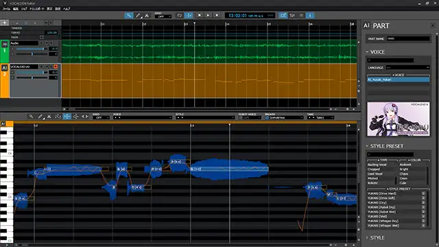 ボーカロイドの紹介画像を見てたんだけどこの画面凄いな　みんなこんな訳わからん線で調声してるのか...