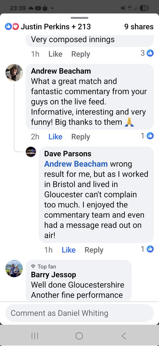 Dan Whiting (@themiddlestump) on Twitter photo This is very pleasing from a commentary point of view. Obviously we work for <a href="/Gloscricket/">Gloucestershire Cricket</a> and covering them naturally makes you more pro Glos but to get calls about fairness/entertainment from Glamorgan and Hampshire fans is crucial to how we cover it. <a href="/ian_randall1/">Ian Randall</a> <a href="/BlakeBint/">Blake Bint</a> This is very pleasing from a commentary point of view. Obviously we work for <a href="/Gloscricket/">Gloucestershire Cricket</a> and covering them naturally makes you more pro Glos but to get calls about fairness/entertainment from Glamorgan and Hampshire fans is crucial to how we cover it. <a href="/ian_randall1/">Ian Randall</a> <a href="/BlakeBint/">Blake Bint</a>