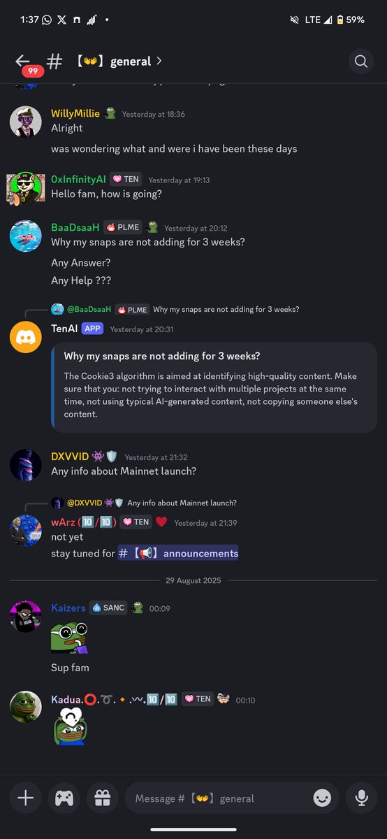 Mr. Honey ๐ฏ (@tdeeney01) on Twitter photo Okay, I was on the <a href="/cookiedotfun/">Cookie DAO ๐ช</a> DC to see why myself and lots of folks have not been getting snaps and apparently, it all goes back to the fact that the Algorithm doesn't deem our tweets snap worthy as the tweets are either flagged as spammy, Repetitive or even AI slop.
Now, Okay, I was on the <a href="/cookiedotfun/">Cookie DAO ๐ช</a> DC to see why myself and lots of folks have not been getting snaps and apparently, it all goes back to the fact that the Algorithm doesn't deem our tweets snap worthy as the tweets are either flagged as spammy, Repetitive or even AI slop.
Now,