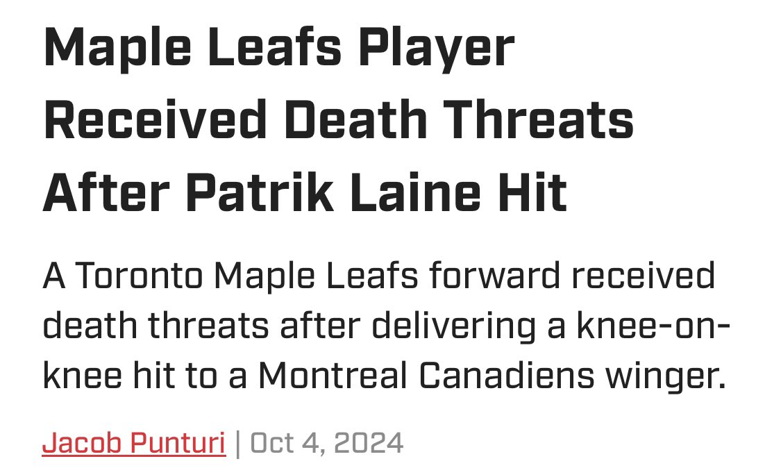“Leafs fans are disgusting and horrible to their players”
