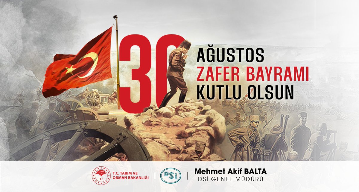 🇹🇷30 Ağustos Zafer Bayramımız Kutlu Olsun.                                           

Cumhuriyetimizin banisi, Büyük Taarruz’un Başkomutanı Gazi Mustafa Kemal Atatürk ve silah arkadaşlarını minnetle yâd ediyor, tüm şehitlerimize ve gazilerimize Allah'tan rahmet diliyorum.