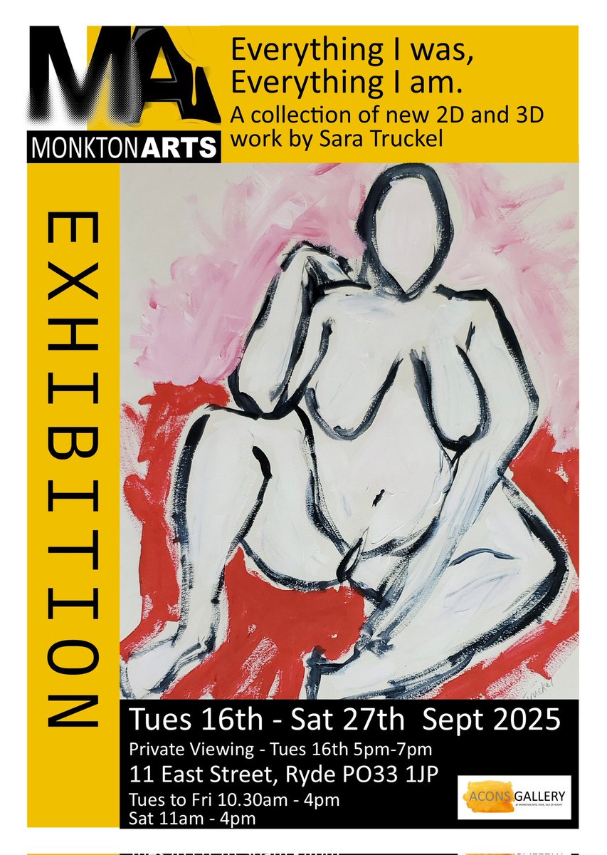 my new solo exhibition at Monkton Arts.
"Everything I was, everything I am" is an exploration of identity and self after domestic abuse, late diagnosed ADHD, motherhood and perimenopause.
Opens on evening of 16th September with a private view from 5-7pm. All welcome!