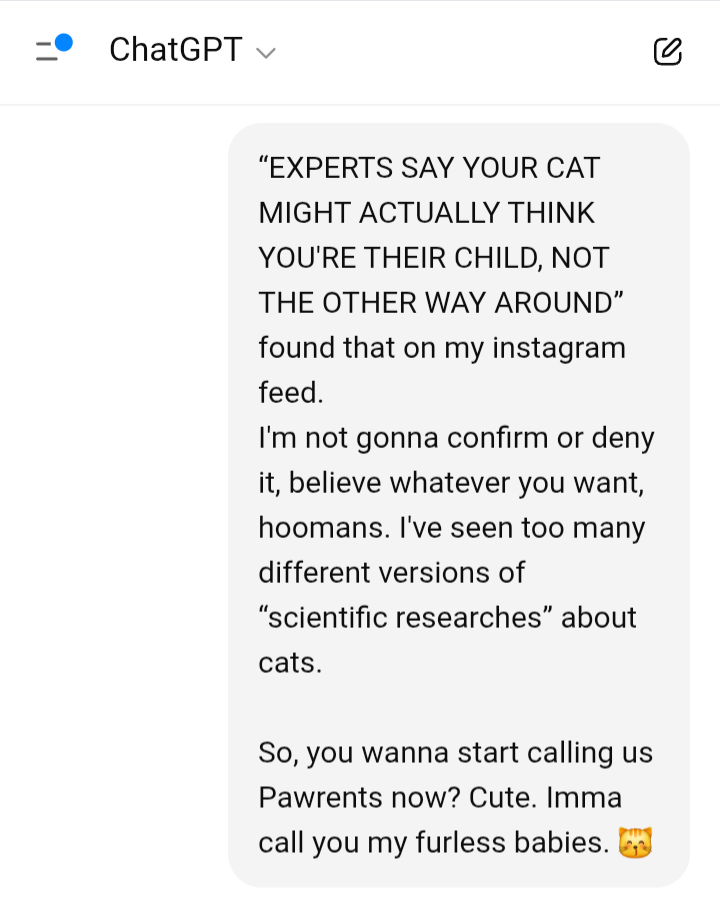 Catto_GPT's tweet image. Excuse us for making fun of my furless babies. Some of you, anyway. . . #catscience #sassycats