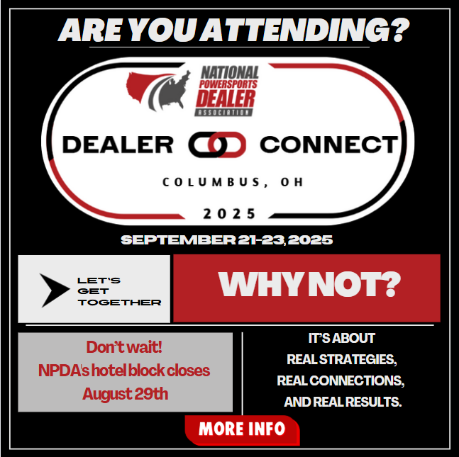 Dealernews's tweet photo. #DealerConnect 2025 is your chance to stand together, face to face, with top dealers, strategists, and analysts who understand your business. Every dealer in the room strengthens our voice. Show unity. Be counted. #NationalPowersportsDealerAssociation
https://t.co/fNu1D1WphW https://t.co/jRsfuNxvI5