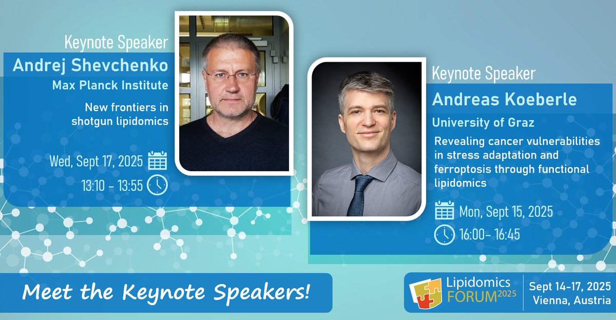 #LipidomicsForum 2025 is around the corner! 🎉
The abstract book is online and registration closes this Sunday👉lipidomics-forum.org

We’re excited to hear from <a href="/LabShevchenko/">Shevchenko Lab</a>  and <a href="/KoeberleLab/">The Koeberle Lab</a>  on shotgun #lipidomics &amp; #cancer vulnerabilities soon!