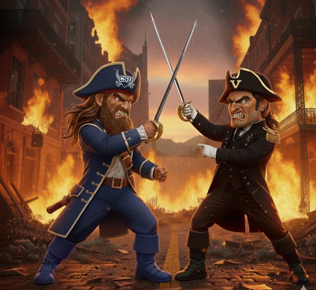 Tomorrow is game day!!! Buccaneers v Commodores! Be there! Go Bucs! 🏴‍☠️

(Yes I played around with AI) 😬