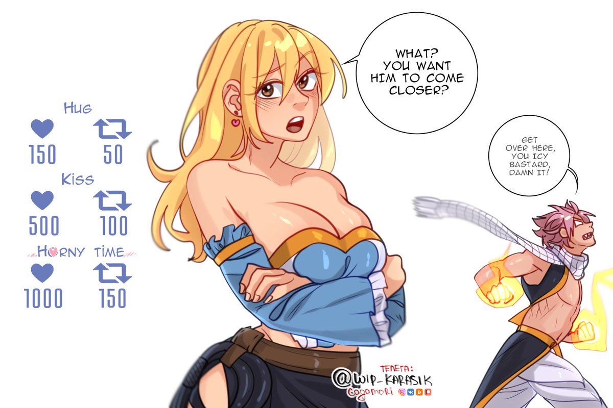 Their relationship didn’t really develop much in the canon, so let’s make it happen ourselves!!💪

(and I’ll draw it)

#FAIRYTAIL #フェアリーティル #nalu