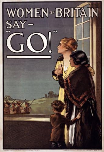 #WW1 poster emotionally blackmailing men into joining a pointless war with no real goals.