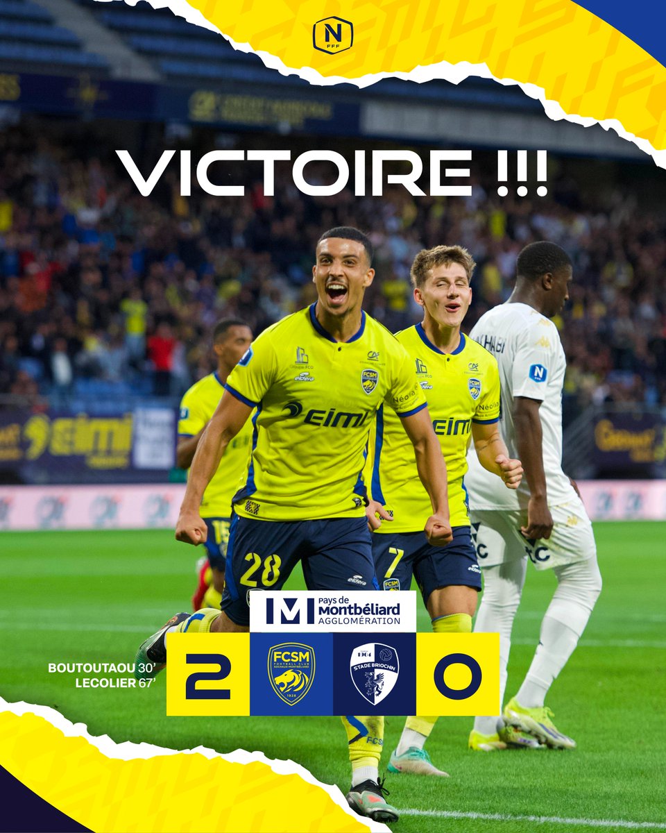 🏁 𝐕𝐈𝐂𝐓𝐎𝐈𝐑𝐄 𝐃𝐔 𝐅𝐂𝐒𝐌 !!!

😍 Un match maîtrisé, un clean sheet et une victoire face au <a href="/StadeBriochin/">Stade Briochin</a> pour la deuxième rencontre au Stade Bonal 🔝

2⃣-0⃣ #FCSMSB