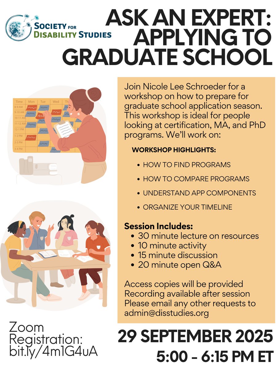 dis_studies's tweet photo. This fall we're hosting a number of events including author talks, discussions on the future of the field, and mentoring workshops. Our first event, on grad school applications, will be hosted by @Nicole_Lee_Sch 1/4 https://t.co/m5wXk6jQ0T