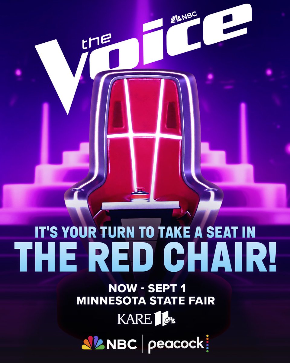 NBCTheVoice's tweet image. Take the red chair for a spin now through Sept 1st! #TheVoice | @NBC and Peacock