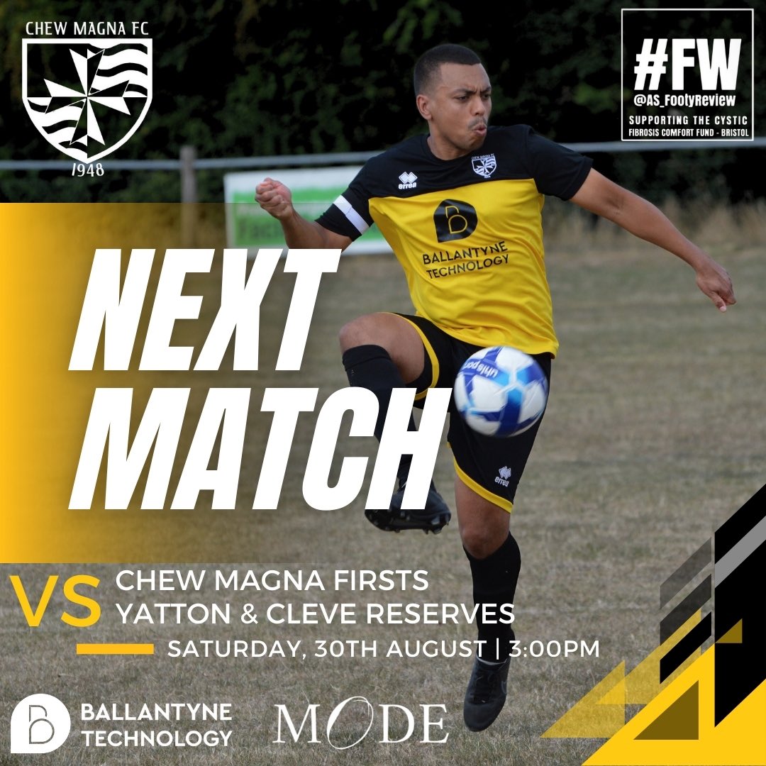 Our First Team are looking for 4 wins from 4 as we host Yatton &amp; Cleve Reserves tomorrow in our first home game of the season! ⚽🔥

#ChewMagna #CMFC #UpTheChew