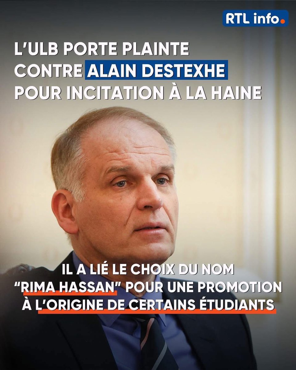 KBoufraquech's tweet photo. L’ULB dépose plainte après qu’Alain Destexhe a publié une liste de prénoms d’étudiants. Cibler des jeunes sur base de leur origine présumée, c’est illégal, minable et dangereux. Voilà son héritage politique.
@rtlinfo @ULBruxelles https://t.co/FuXEmELRJY
