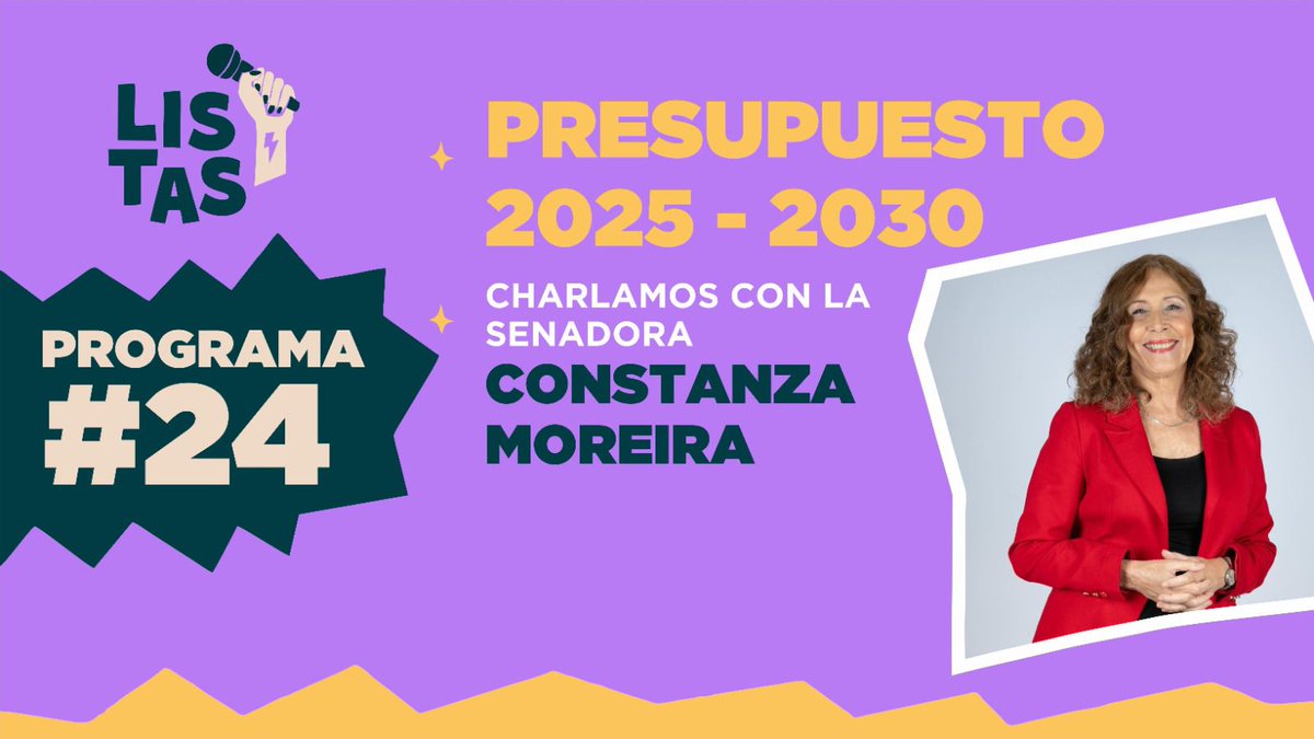El próximo programa de #Listas contará con la participación de <a href="/Constanza_FA/">Constanza Moreira</a> . Vamos a hablar del Presupuesto Nacional y otros temas. 
No te lo pierdas el lunes 1 de setiembre a las 19 hs. en nuestro canal de Youtube!