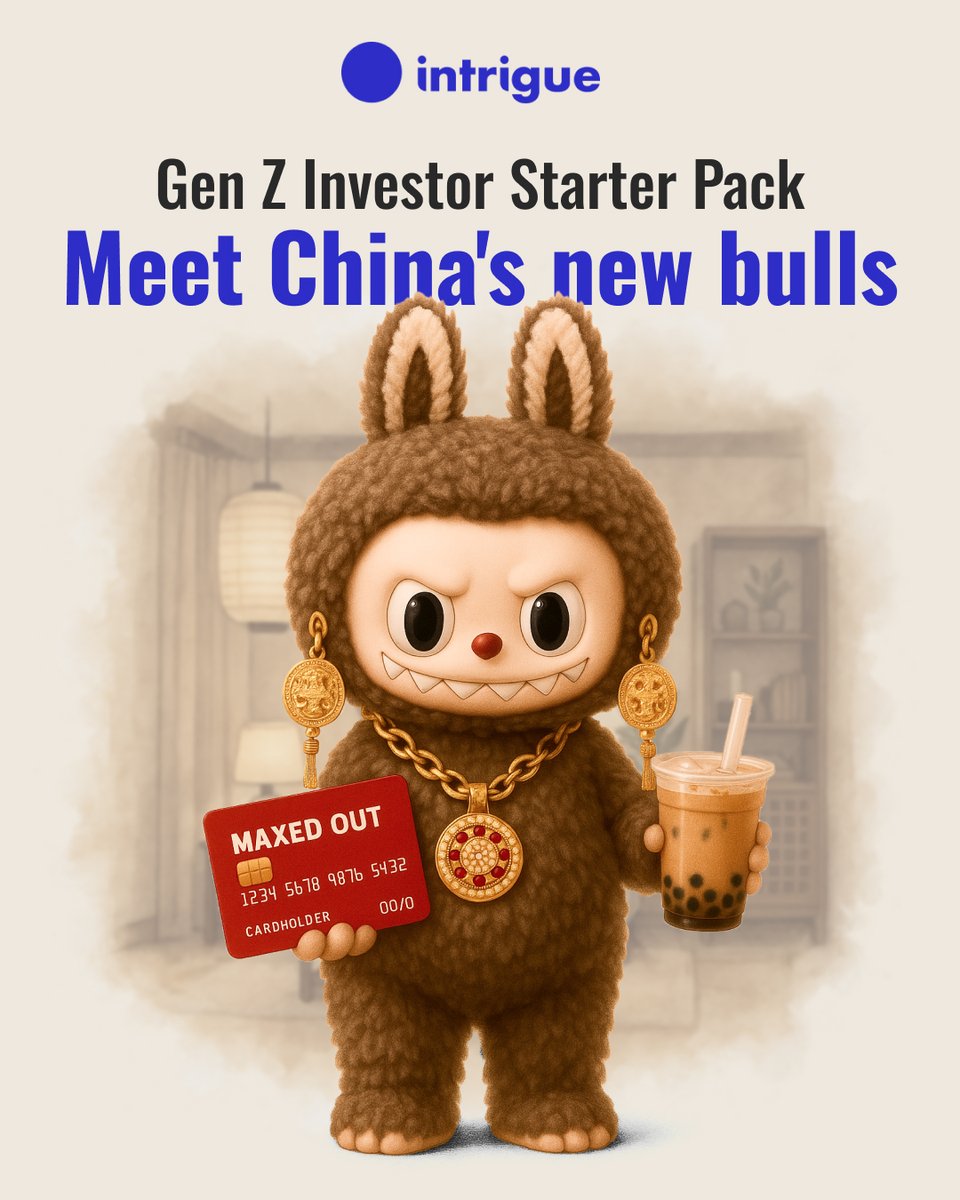 Wall Street runs on numbers, China’s Gen Z trades on feelings.

They may be just 17% of the population, but their "emotional spending" packs a market punch: #Labubu dolls helped Pop Mart overtake #China's largest retailer, #Laopu jewellery stock has tripled, and bubble tea minted
