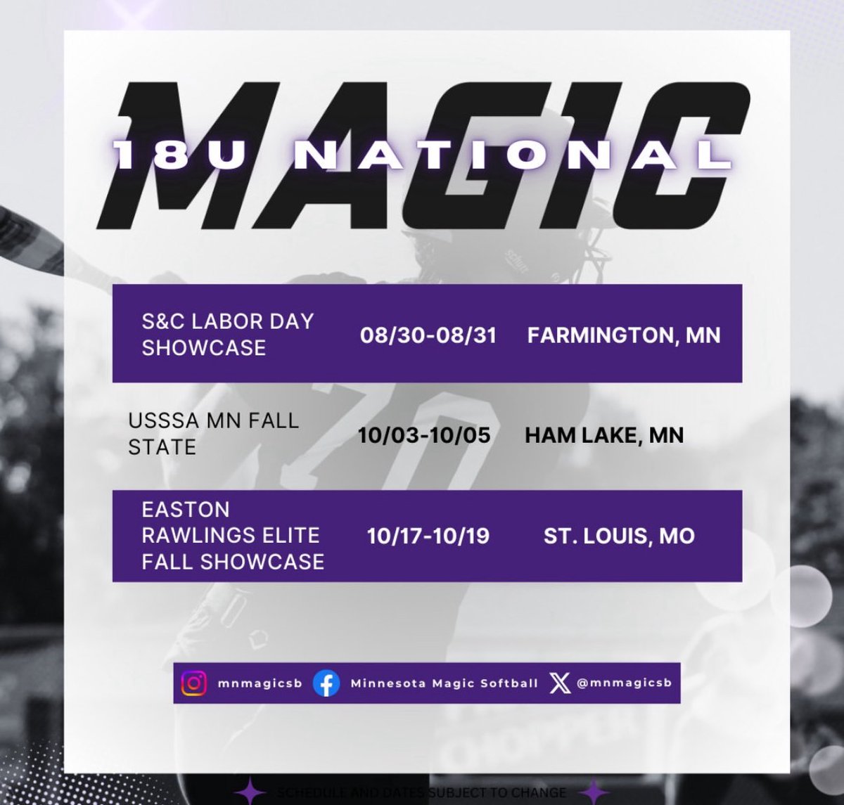 Excited for our fall season which is right around the corner! Starting it off tomorrow morning in Farmington, MN!