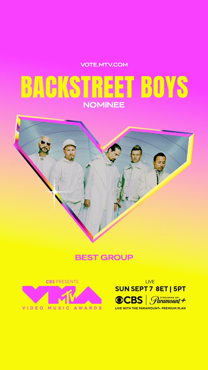 vmas's tweet image. @backstreetboys are up for Best Group at the 2025 #VMAs! Vote NOW on @MTV's Instagram story + check back tomorrow to see who advances to round two!

Reply with a 🩵 if you voted for Backstreet Boys today!
