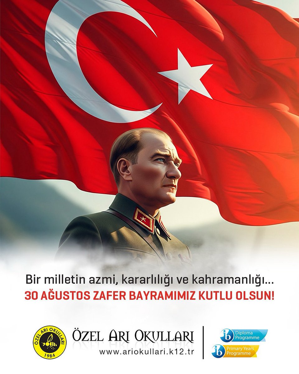Bir milletin azmi, kararlılığı ve kahramanlığı…
30 Ağustos Zafer Bayramımız kutlu olsun!🐝🇹🇷
.
.
#ariokullari #okul #eğitimkurumu #school #college #önokul #ilkokul #ortaokul #anadolulisesi #fenlisesi #ibschool #ibdp #ibpyp #30ağustoszaferbayramı #mustafakemalatatürk