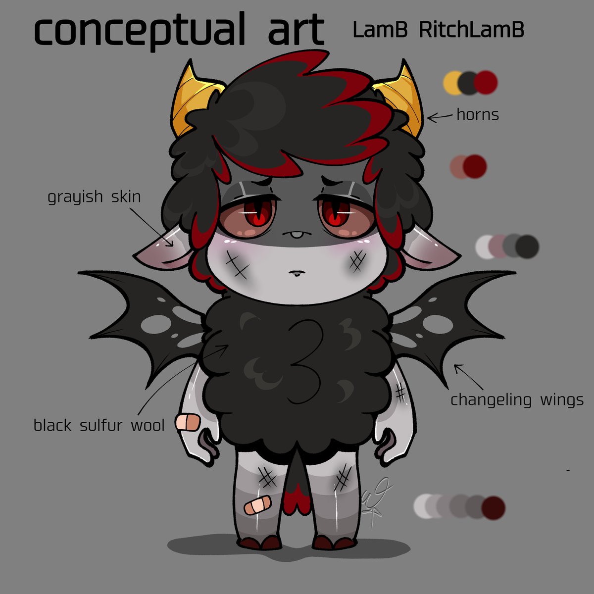 Art conceptual of my oc lamb ( ponytown)