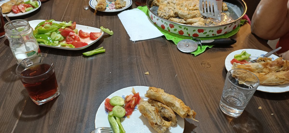 Çok ciddi söylüyorum ki herhangi bir yemeği herhangi bir kişiyle huzurla yemek kadar güzel bir sey yok. Yapılan yemekler 5 dk geç kaldigi icin halıya döküldüğü çok oldu. Geçti o günler. Doğacak kızım ve çevremdeki iyi insanlarla huzurlu nice yemeklerimize...iyi ki varsın kızım.