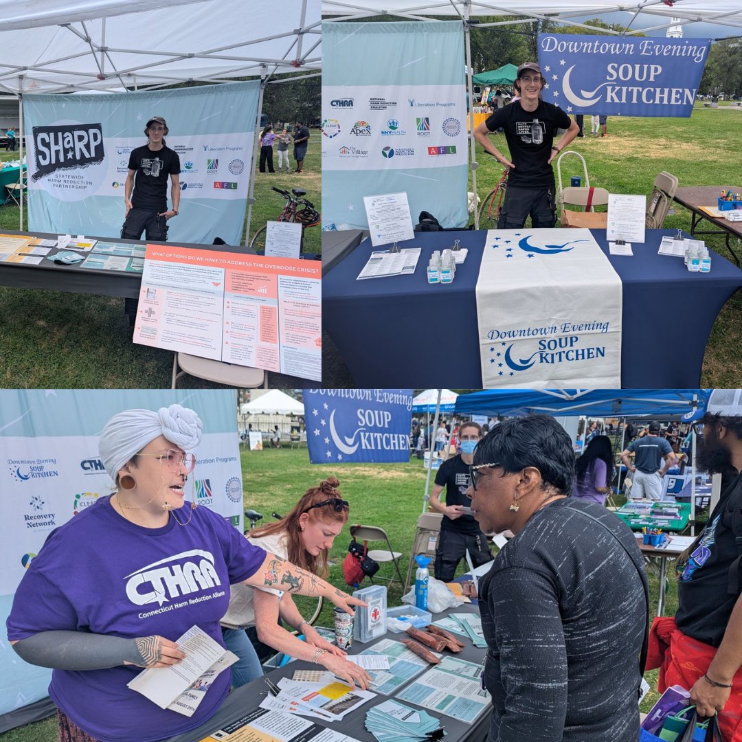 Desk staff and volunteers joined regional providers on New Haven Green for International Overdose Awareness Day. With SHaRP partners, we discussed our Drop-in Center services, Narcan administration, and ways to support people who use drugs—the WHOLE person.