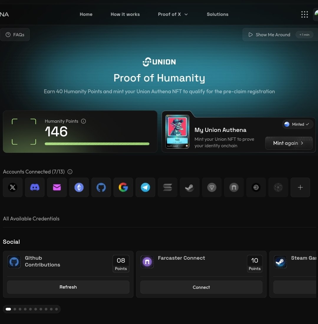 <a href="/union_build/">Union</a>  checker is live!

Navigate here to check: app.union.build/udrop

For those confused about the prestake..
Check this👇

🪙 Example: Say that user UnionFan01 has an allocation of 1,000 U, and a pre-stake allowance of 40%. If they were to use their 40% pre-stake