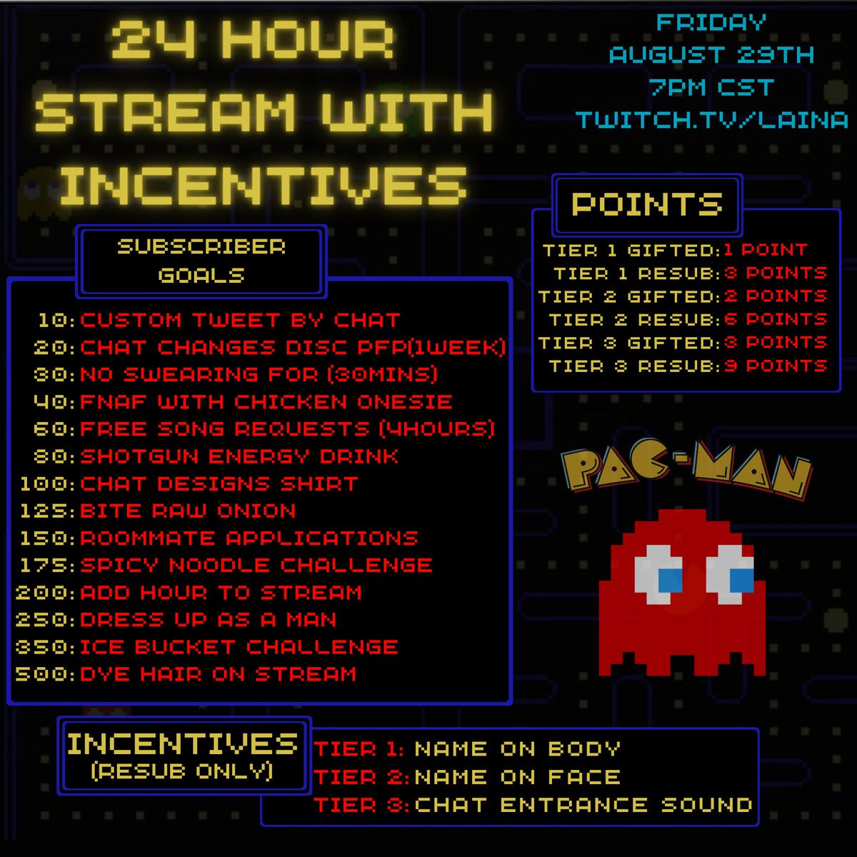 LIVE NOW
24 HOUR STREAM w/ INCENTIVES
TWITCH.TV/LAINA ❤️