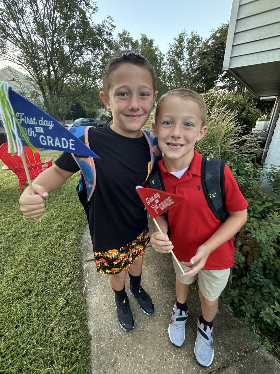 Back to school has been great for the Pfisterer boys! The boys are ready for 1st grade and 4th grade! #aacpsawesome