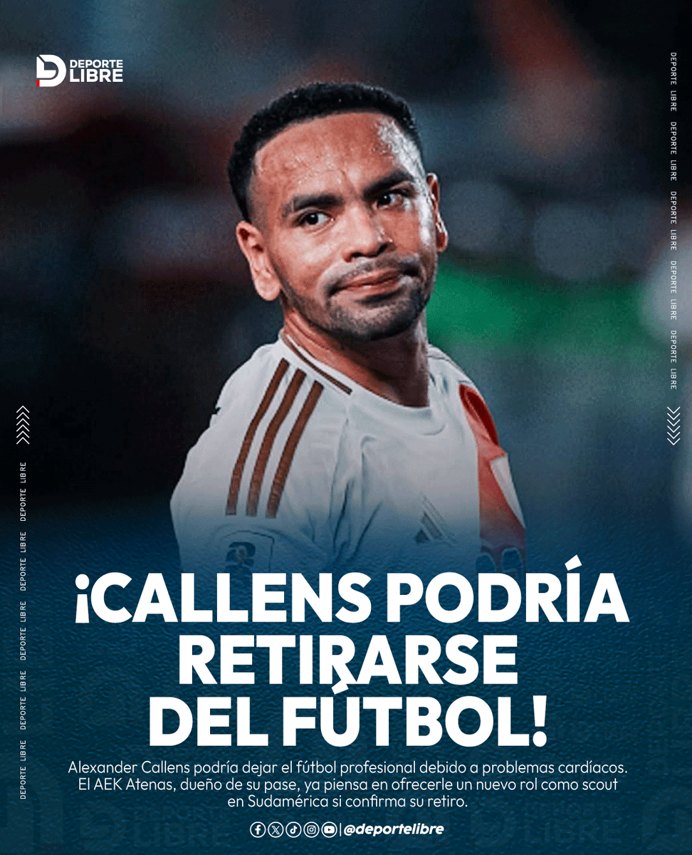 DeporteLibre_Pe's tweet photo. ¡CALLENS PODRÍA RETIRARSE DEL FÚTBOL PROFESIONAL!

Alexander Callens 🇵🇪 podría dejar el fútbol profesional debido a problemas cardíacos. El AEK Atenas 🇬🇷, dueño de su pase, ya piensa en ofrecerle un nuevo rol como scout en Sudamérica si confirma su retiro.

#AlexanderCallens https://t.co/JcHXWj8rgi