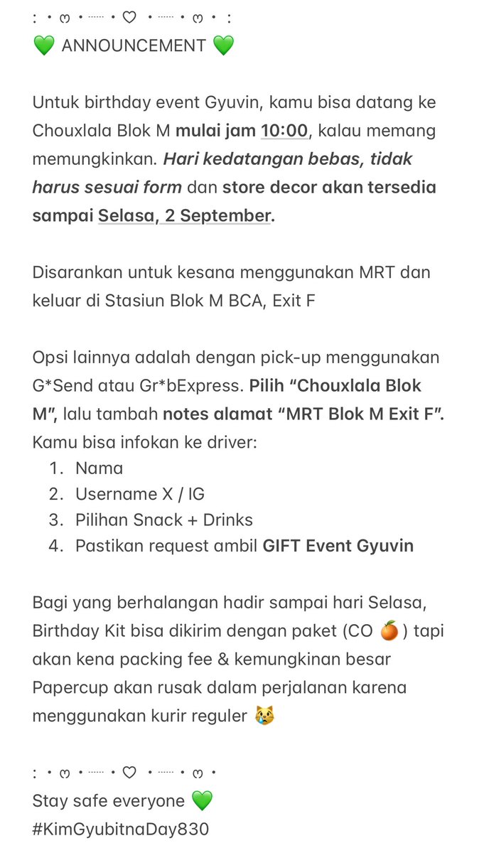 with_shimkongz's tweet image. 𝑯𝒂𝒑𝒑𝒚 𝑮𝒚𝒖𝒃𝒊𝒓𝒕𝒉𝒅𝒂𝒚
김규빛나 생일 축하해

: ・ෆ・┈・♡ ・┈・ෆ・ :
💚 ANNOUNCEMENT 💚
: ・ෆ・┈・♡ ・┈・ෆ・ :

Stay safe everyone 🙏🏻
#KimGyubitnaDay830