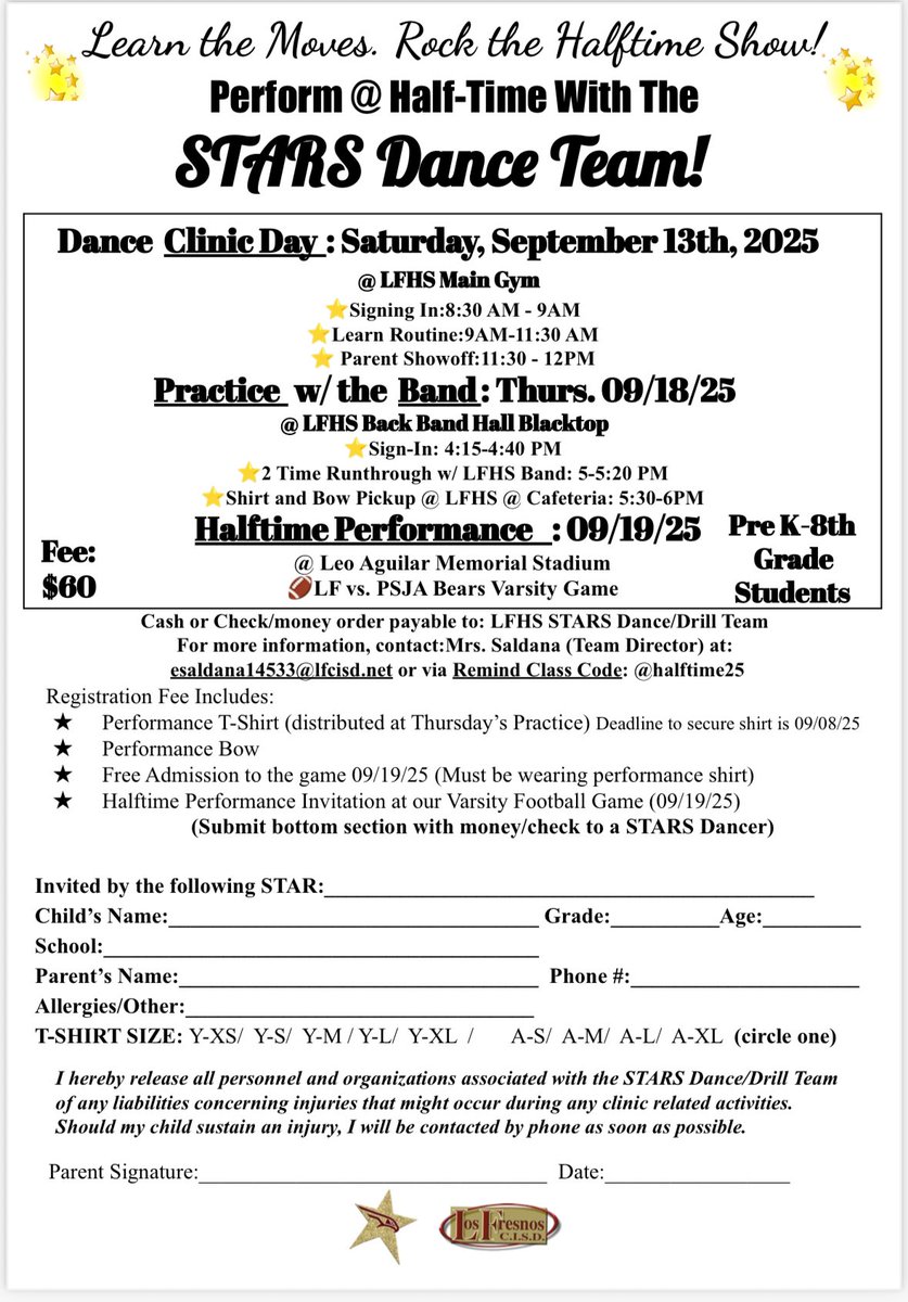Liberty Memorial MS (@lmmspatriots) on Twitter photo Where are our future Falcons Stars?! Sign up today! β€οΈβοΈ<a href="/LFHSstars/">β
 LF Stars Dance & Drill Team β
</a> Where are our future Falcons Stars?! Sign up today! β€οΈβοΈ<a href="/LFHSstars/">β
 LF Stars Dance & Drill Team β
</a>