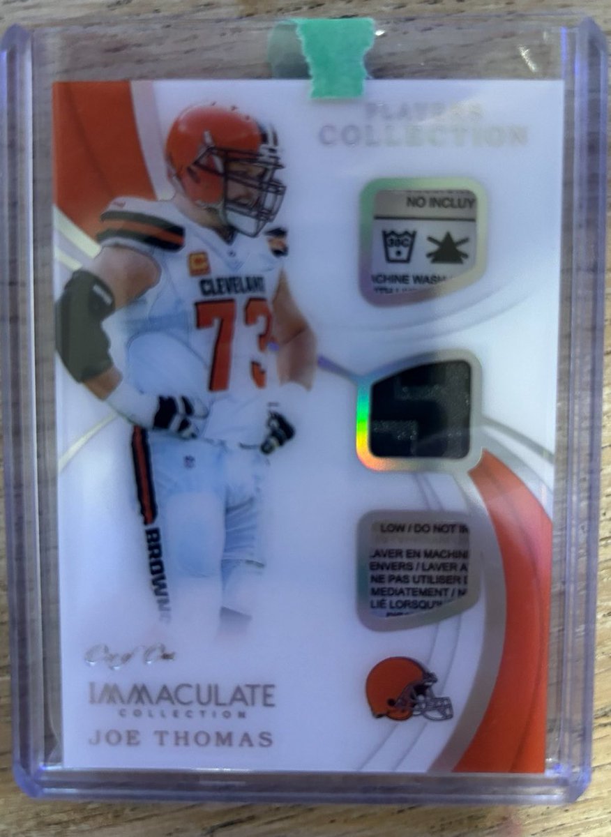 Today marks day 7 in my quest to trade <a href="/joethomas73/">Joe Thomas</a> this 1/1 for an auto jersey for the man cave… also a $500 donation to a charity of his choice from #RakOfTheDay and $100 from myself…