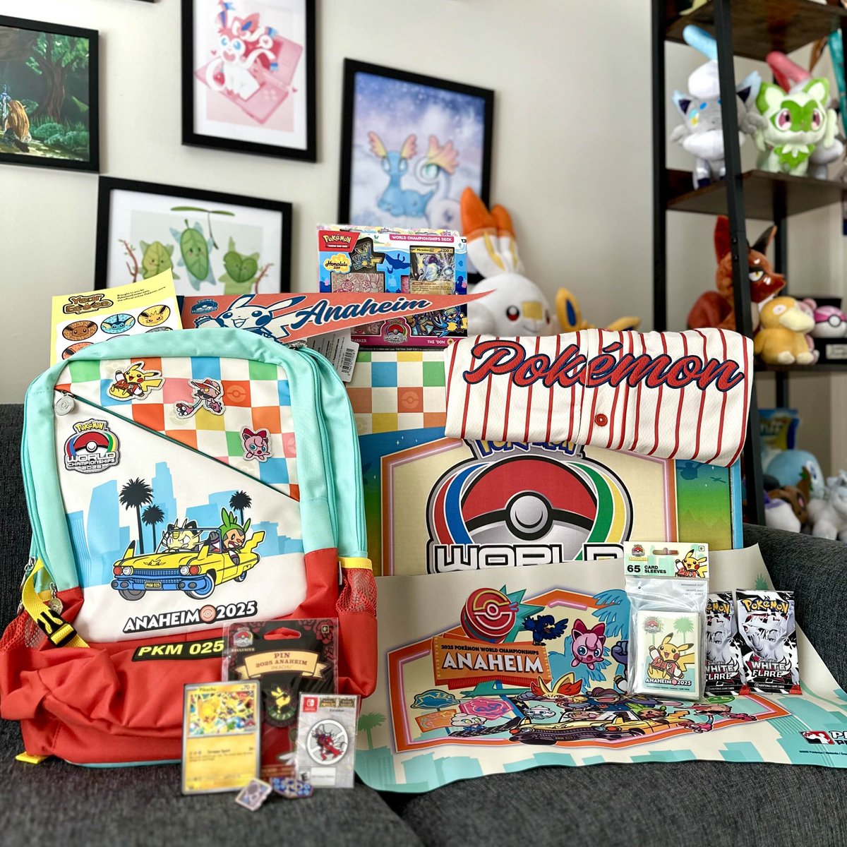 theitscolleen's tweet image. what an amazing care package #gifted_by @Pokemon ✨ thank you so much for the exclusive pokemon world championships 2025 merch &amp;amp; goodies! 

co-streaming pokemon worlds was a dream come true🤍