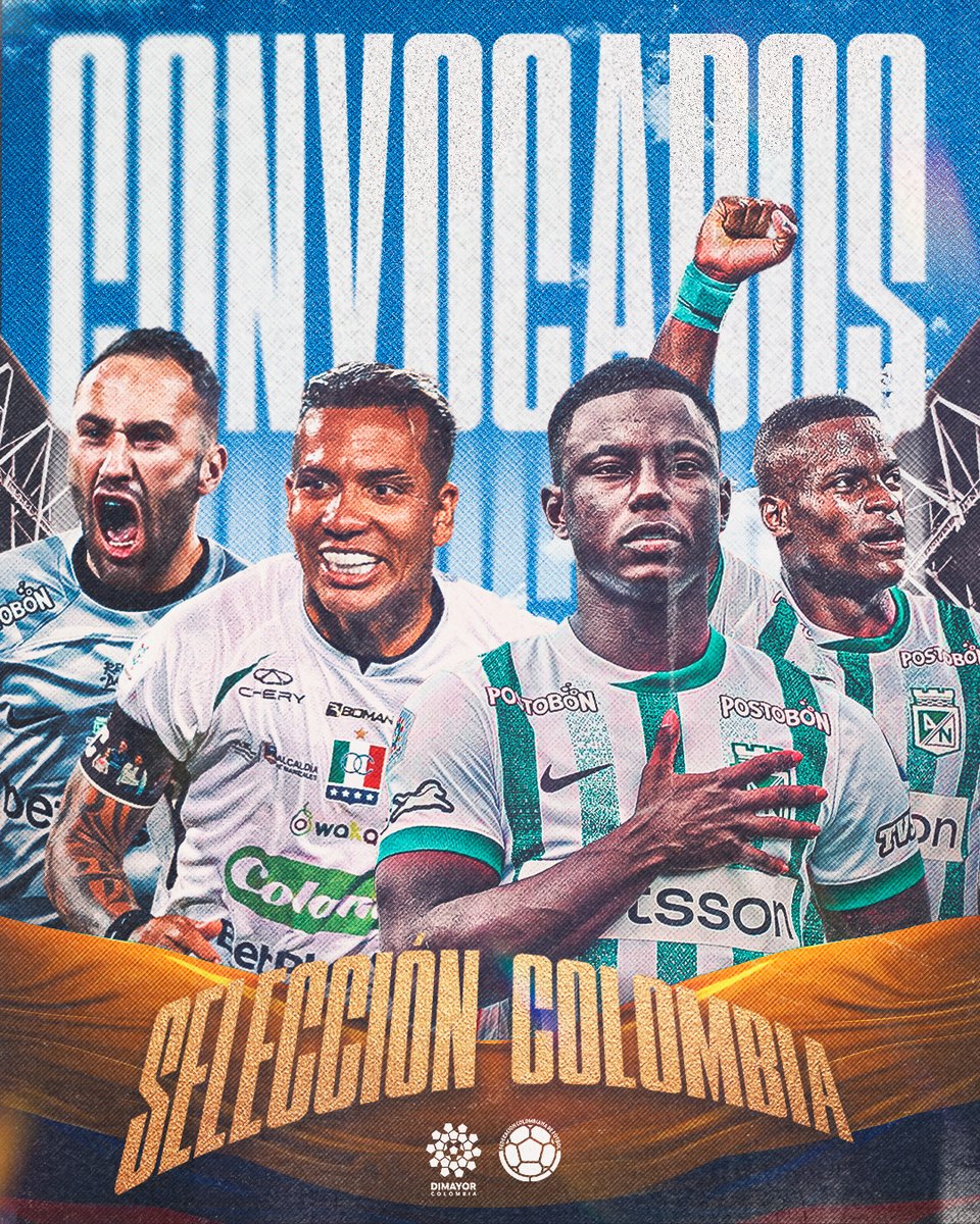 DIMAYOR (@dimayor) on Twitter photo ¡𝐋𝐚 <a href="/FCFSeleccionCol/">Selección Colombia</a> 𝐧𝐨𝐬 𝐞𝐬𝐩𝐞𝐫𝐚! 🤩⚽
Cuatro jugadores del FPC 🇨🇴 fueron convocados para vestir la camiseta tricolor en las Clasificatorias al Mundial de la FIFA 2026
¡Felicidades! 👏
#LoDamosTodo ¡𝐋𝐚 <a href="/FCFSeleccionCol/">Selección Colombia</a> 𝐧𝐨𝐬 𝐞𝐬𝐩𝐞𝐫𝐚! 🤩⚽
Cuatro jugadores del FPC 🇨🇴 fueron convocados para vestir la camiseta tricolor en las Clasificatorias al Mundial de la FIFA 2026
¡Felicidades! 👏
#LoDamosTodo