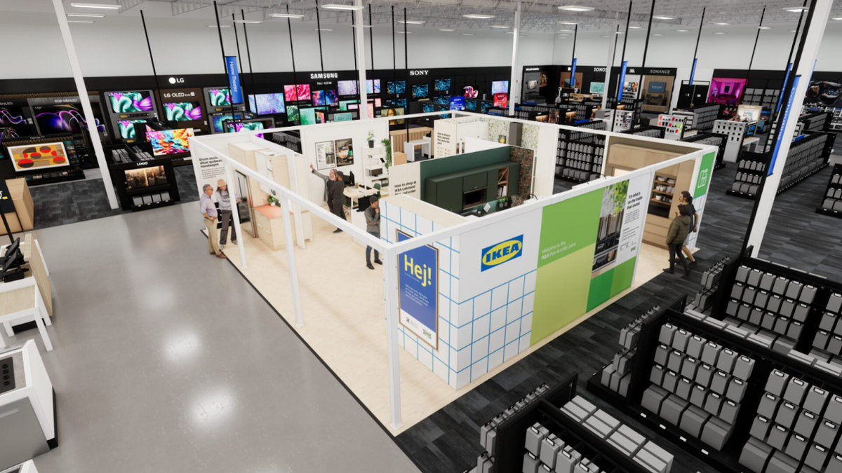 endetail_llc's tweet image. Your next Best Buy run could end with a new kitchen… IKEA is moving in.

Learn about the IKEA x Best Buy collaboration launching this fall at retailtouchpoints.com/features/news-….

#retaildesign #ikeahome #bestbuy #retailinnovation #customerjourney #storedesign #retailstrategy