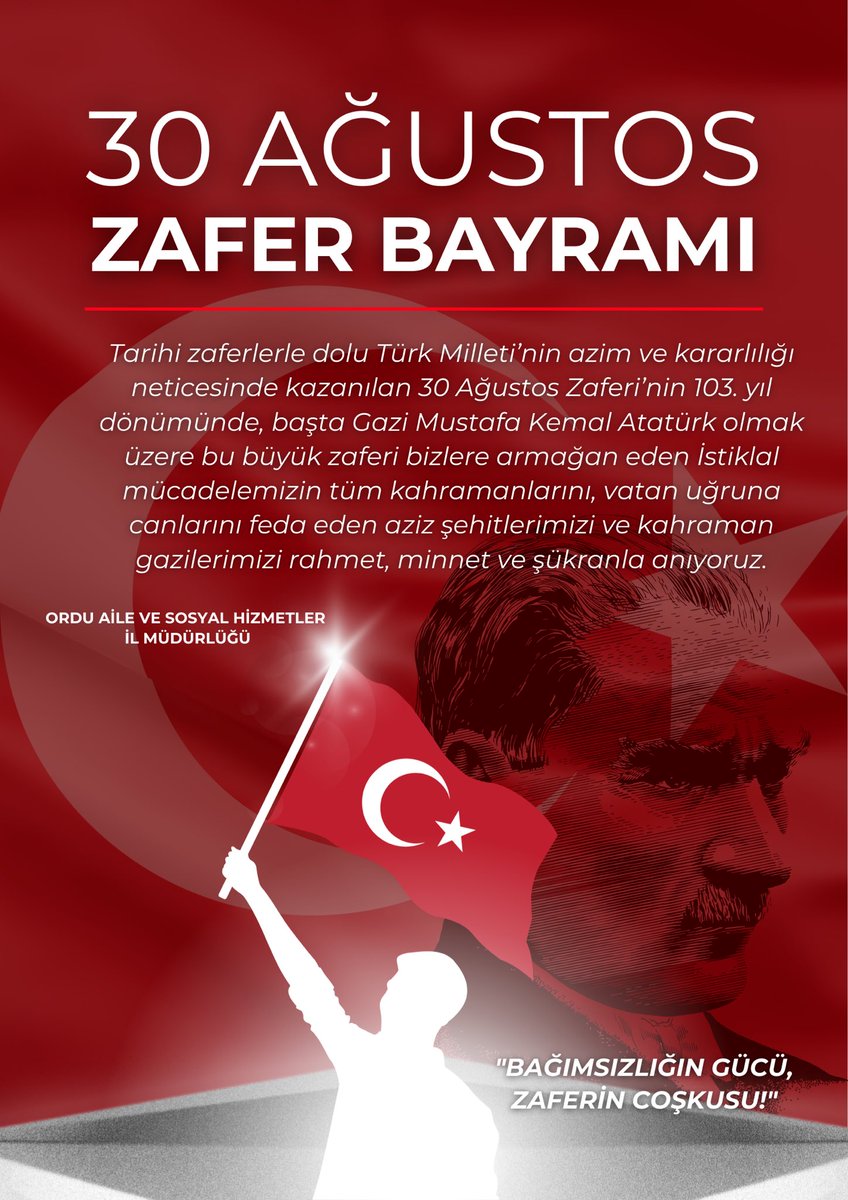 🇹🇷30 Ağustos Zafer Bayramı’mız Kutlu Olsun! 🇹🇷
<a href="/tcailesosyal/">T.C. Aile ve Sosyal Hizmetler Bakanlığı</a>