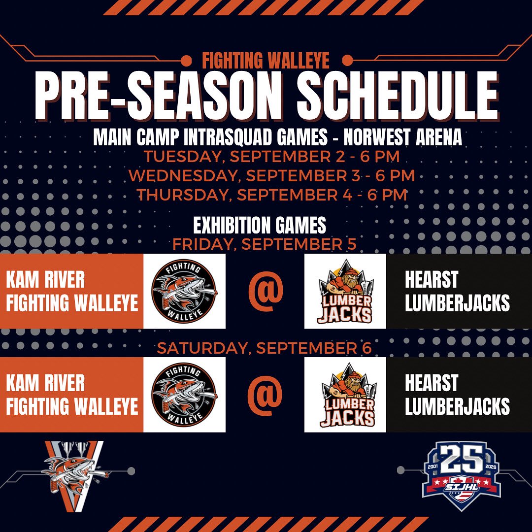 🏒 The hockey season is almost here!

Your defending Bill Salonen Cup Champions are back for our 5th full SIJHL season, and the road to the Centennial Cup starts this Tuesday with the opening of our Main Training Camp, presented by Tim Horton's! 

#FearTheFish