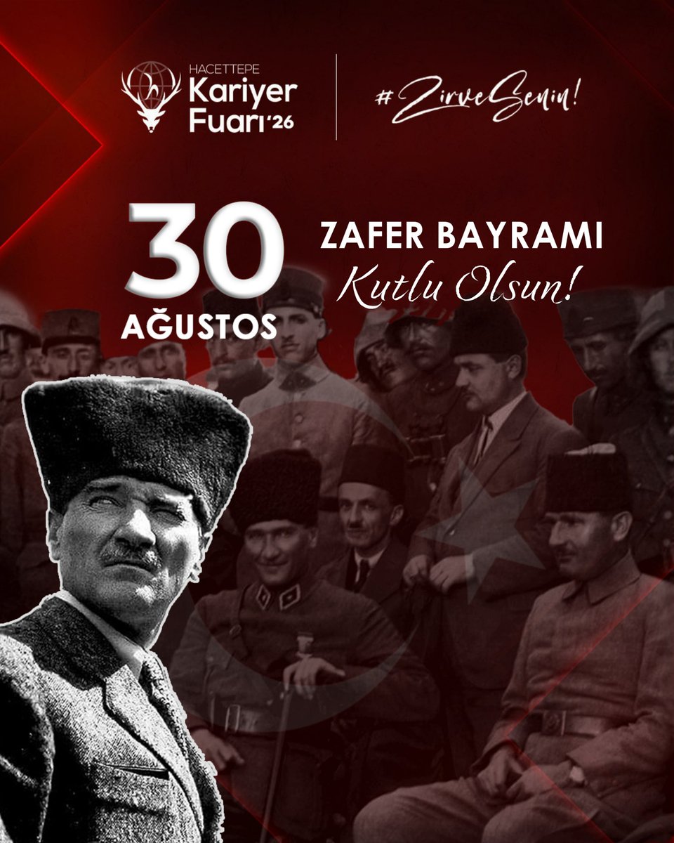 Gazi Mustafa Kemal Atatürk ve silah arkadaşlarının önderliğinde kazanılan Büyük Zafer’in 103. yıl dönümünde özgürlüğümüz ve cumhuriyetimiz uğruna canlarını feda eden kahramanlarımızı saygı ve minnetle anıyoruz. 30 Ağustos Zafer Bayramı kutlu olsun! ✨ 
 
#ZaferBayramı #30Ağustos