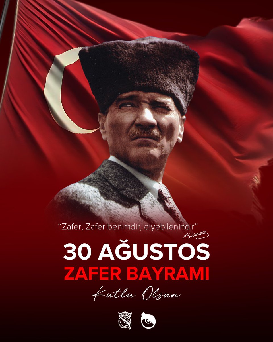 30 Ağustos Zafer Bayramı’mız kutlu olsun! 🇹🇷

Büyük Taarruz’un ve bağımsızlık mücadelemizin zaferle taçlandığı bu gurur gününde, başta Gazi Mustafa Kemal Atatürk olmak üzere tüm şehitlerimizi ve gazilerimizi saygı, minnet ve rahmetle anıyoruz.

#S2GGang