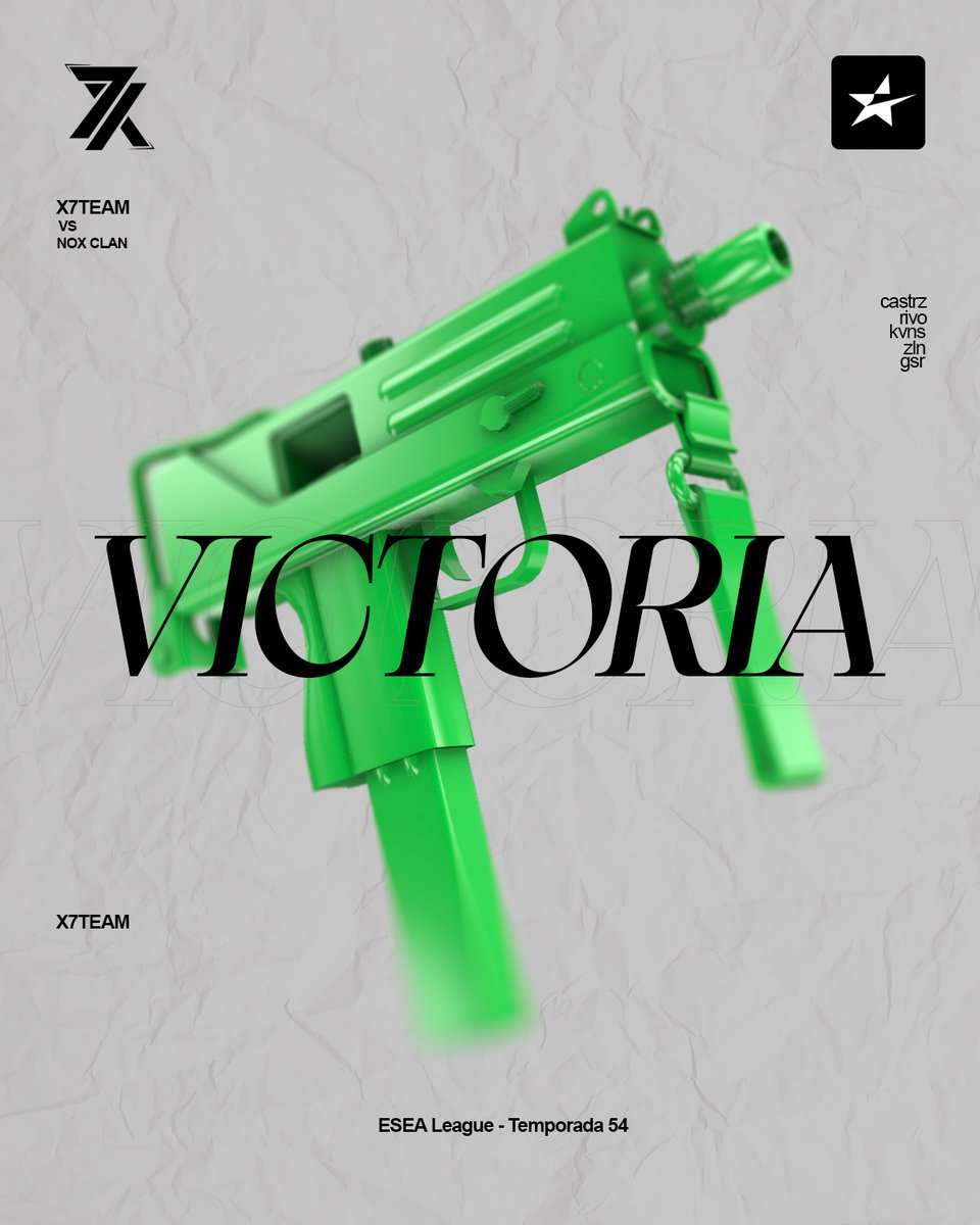 #CS2 | VICTORIAA

Nos quedamos con el penúltimo partido de esta <a href="/ESEA/">ESEA League</a> League y nos posicionamos 7° en la tabla.
En breves se estará jugando el ultimo partido.

Próximo partido:

🆚 <a href="/r2esportsclub/">R2</a> 
⏰ 18:30hs

#VamosX7💚