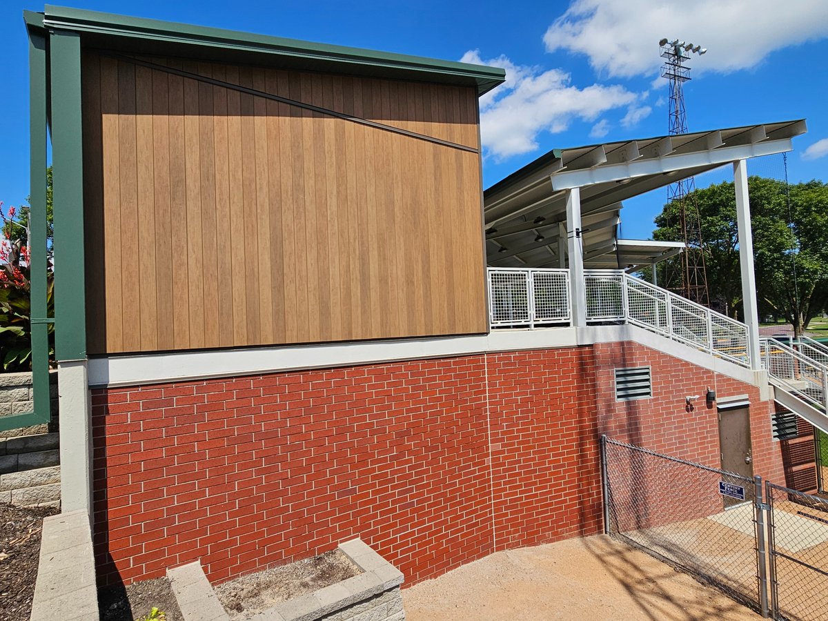 I've attached some before-and-after pictures of areas of the Waseca grandstand where veneer brick was recently added.

The completion of this project has immensely enhanced the appearance of an already nice-looking grandstand.